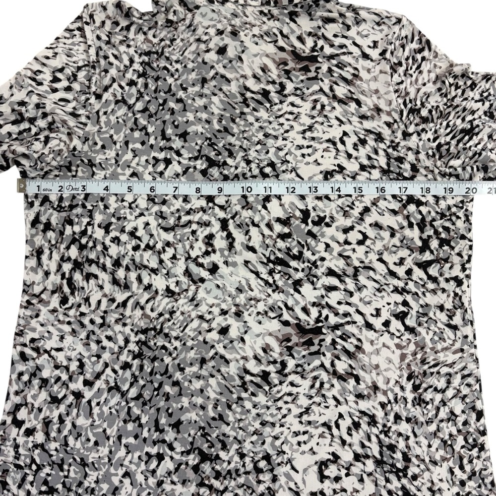 CAbi Printed Black White Collard Shirt Dress w Matching Belt Tie Women’s Large - Picture 6 of 10